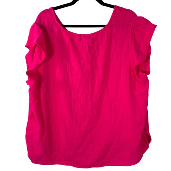 Three Dots Double Gauze Pink Blouse Size XXL NEW with Tags - Picture 6 of 6